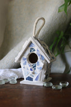 Load image into Gallery viewer, Blue and White Mosaic Birdhouse