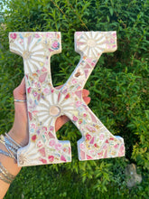 Load image into Gallery viewer, Multicolored Mosaic Wooden Hanging Letter | Dorm Room Decoration | Baby Shower Gift