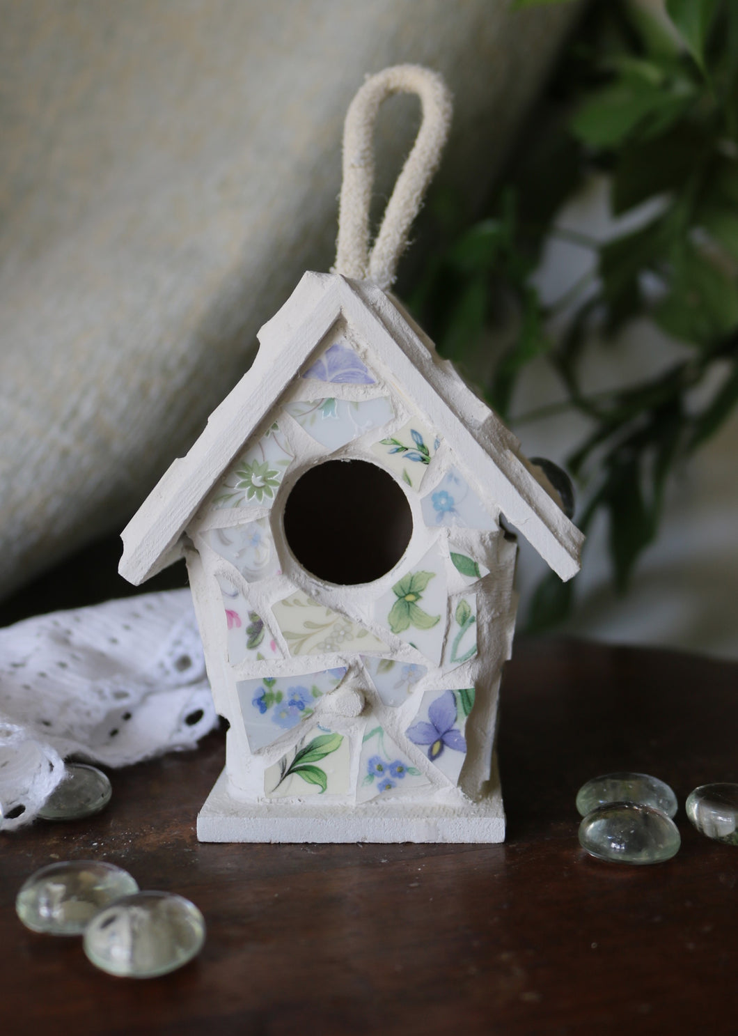Green Blue and Purple Mosaic Birdhouse