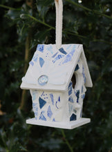Load image into Gallery viewer, Blue and White DIY Mosaic Birdhouse Kit

