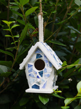 Load image into Gallery viewer, Blue and White Mosaic Birdhouse
