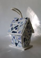 Load image into Gallery viewer, Blue and White Mosaic Birdhouse
