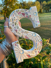 Load image into Gallery viewer, Multicolored Mosaic Wooden Hanging Letter | Dorm Room Decoration | Baby Shower Gift
