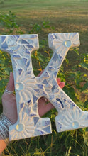 Load and play video in Gallery viewer, Blue and White Wooden Hanging Letter | Dorm Room Decoration | Baby Shower Gift
